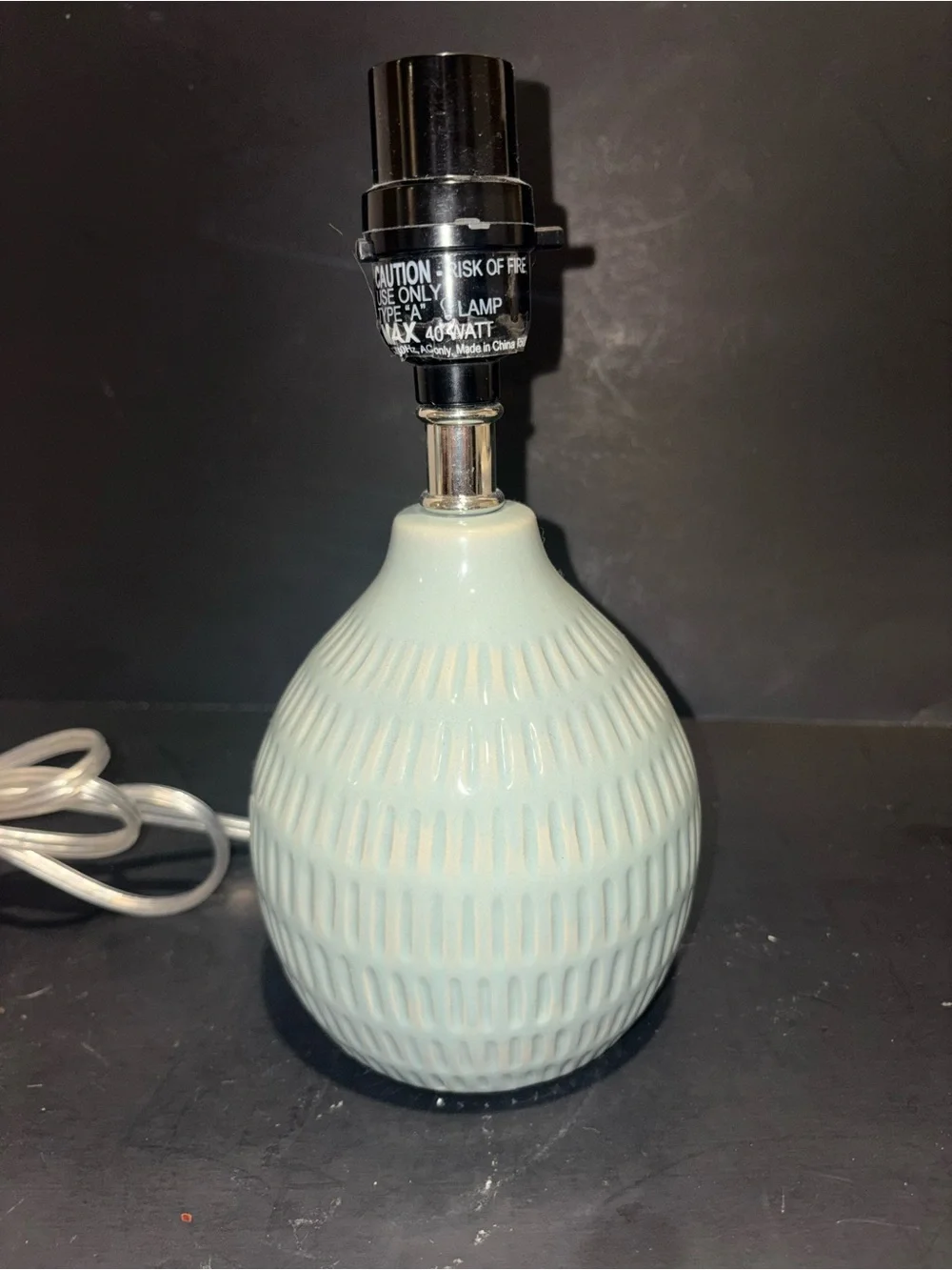 Textured Ceramic Table Lamp - Light Blue